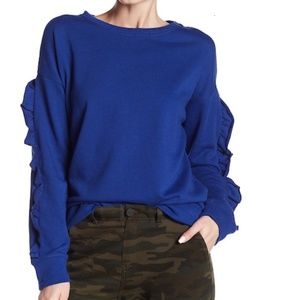 NEW Women's Edge Ruffle Trim Sweatshirt Size: M